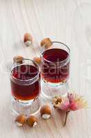 Hazelnut liqueur and Hazelnuts