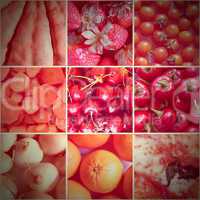 Retro look Red food collage