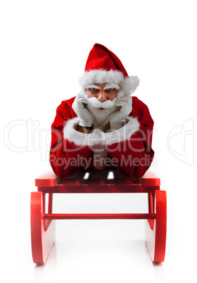 Christmas sledge with Santa Claus