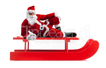 Christmas sledge with Santa Claus