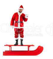 Christmas sledge with Santa Claus