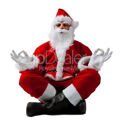 Santa Claus in meditation