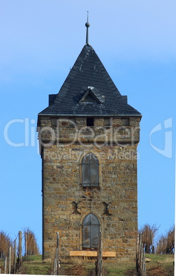 an old, square, tower