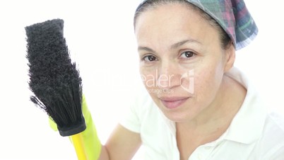 Woman Housework Brush Camera