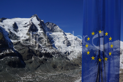 Großglockner mit EU-Fahne