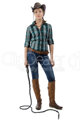 Photo of cowgirl with the whip