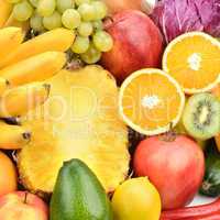 set fruits and vegetables