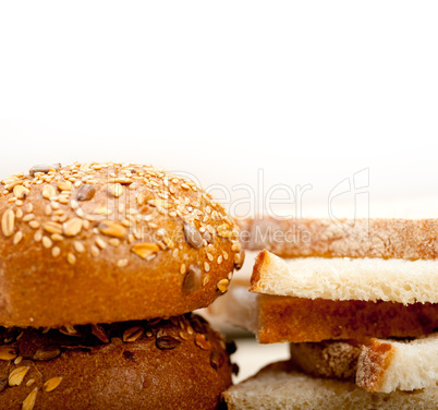 organic bread over rustic table