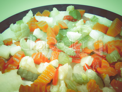 Retro look Mixed vegetables