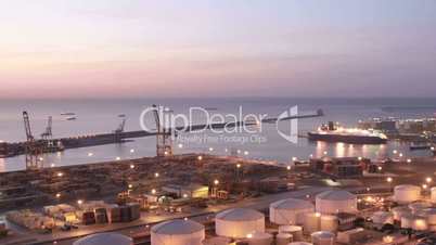 Cruises in the Indstrial Port of Barcelona Zoomed Time Lapse