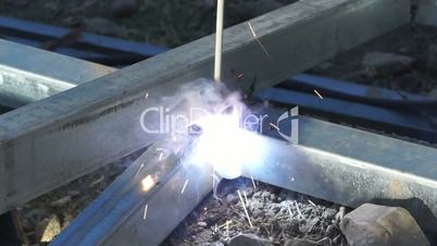 Flame of electric welding