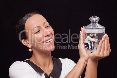 Mom keeps daughter in a glass jar and are very happy