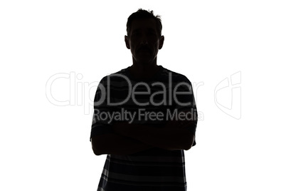 Silhouette of adult man