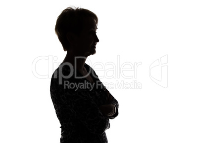 Photo of silhouette adult woman in profile