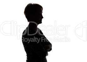 Photo of silhouette adult woman in profile