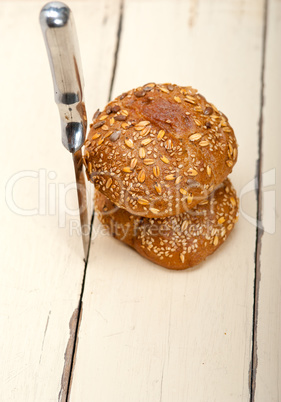 organic bread over rustic table