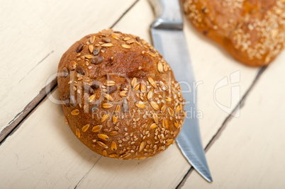 organic bread over rustic table