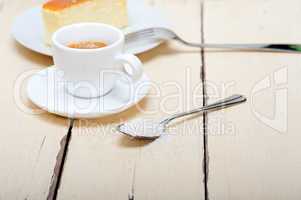italian espresso coffee and cheese cake