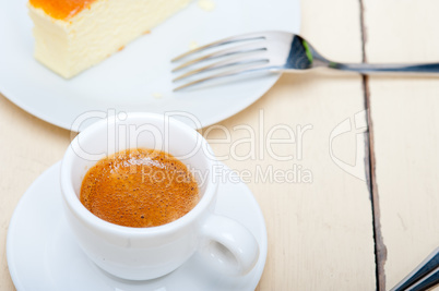 italian espresso coffee and cheese cake