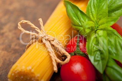 Italian spaghetti pasta tomato and basil