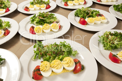 many salads with egg