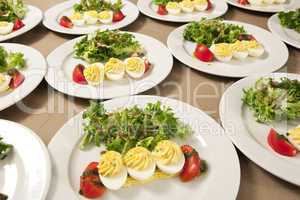 many salads with egg