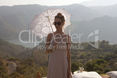 beautiful woman with umbrella