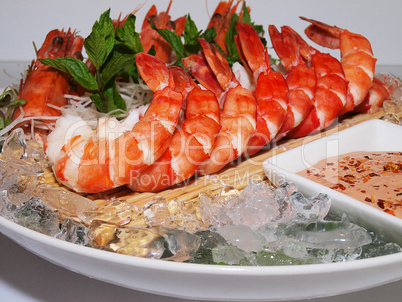 Prawns with coctail sauce