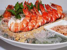 Prawns with coctail sauce
