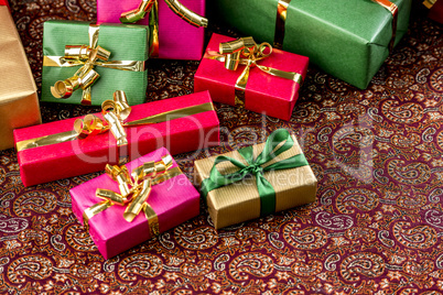 Festive Cloth, Half Covered with Gifts.