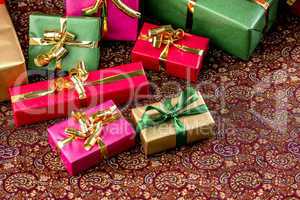 Festive Cloth, Half Covered with Gifts.