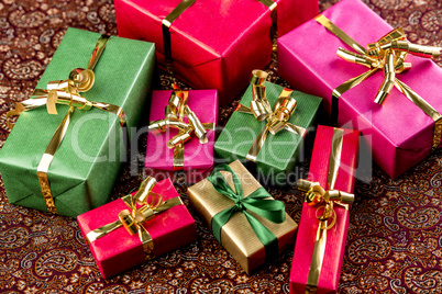 Gifts Wrapped in Vibrant Colors.