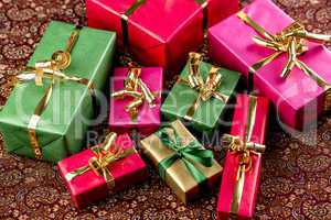 Gifts Wrapped in Vibrant Colors.