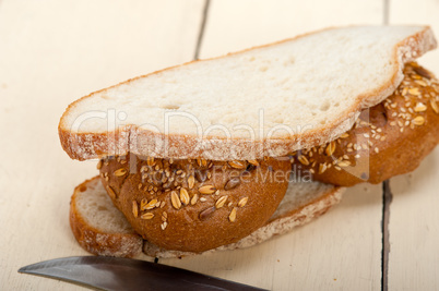 organic bread over rustic table