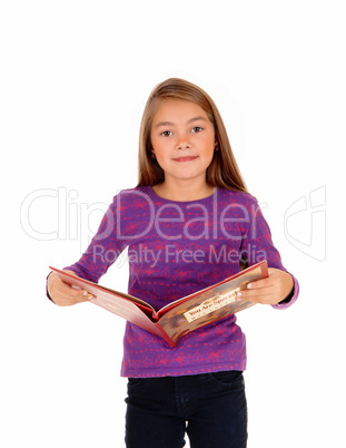 Little girl with a book.