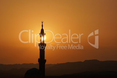 mosque in egypt at sunset