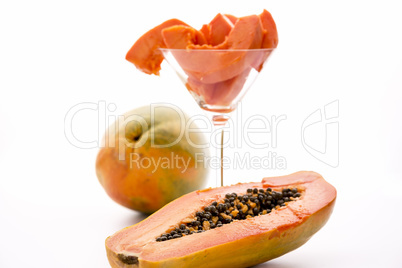 Red papaya for breakfast.