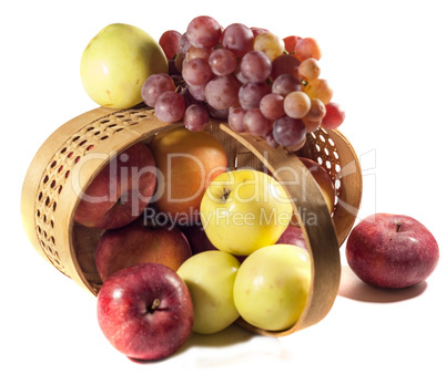 apples and grapes. Isolated