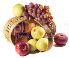 apples and grapes. Isolated