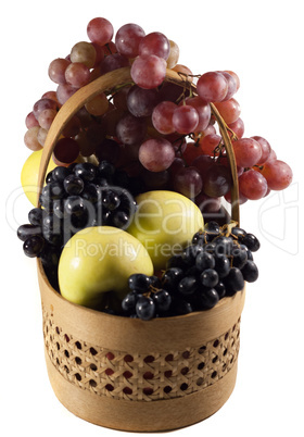 apples and grapes. Isolated