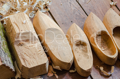 Holzschuhe, Klompen Herstellung