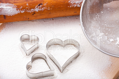 Cookie cutters and rolling pin