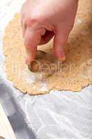 Cut out cookies in heart shape