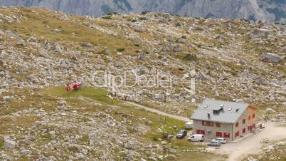 helicopter prepare start in dolomite alps speedramp 11541