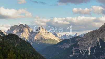 time lapse highspeed dark clouds over dolomites 11554