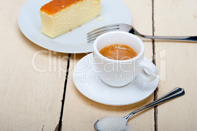 italian espresso coffee and cheese cake