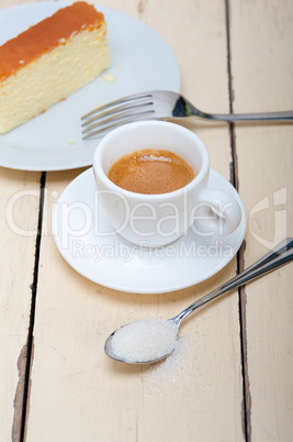 italian espresso coffee and cheese cake