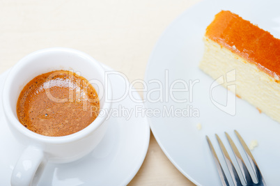 italian espresso coffee and cheese cake