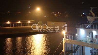 seaport at night