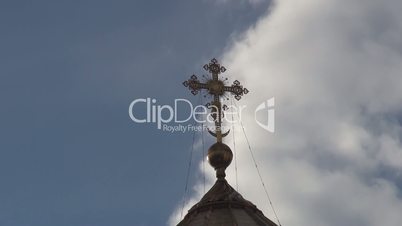 Orthodox Church of timelaps the sky clouds